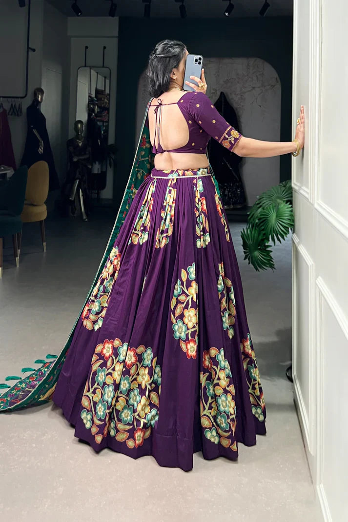 TUSSAR SILK LEHENGA CHOLI WITH DUPATA(WD64) (03)