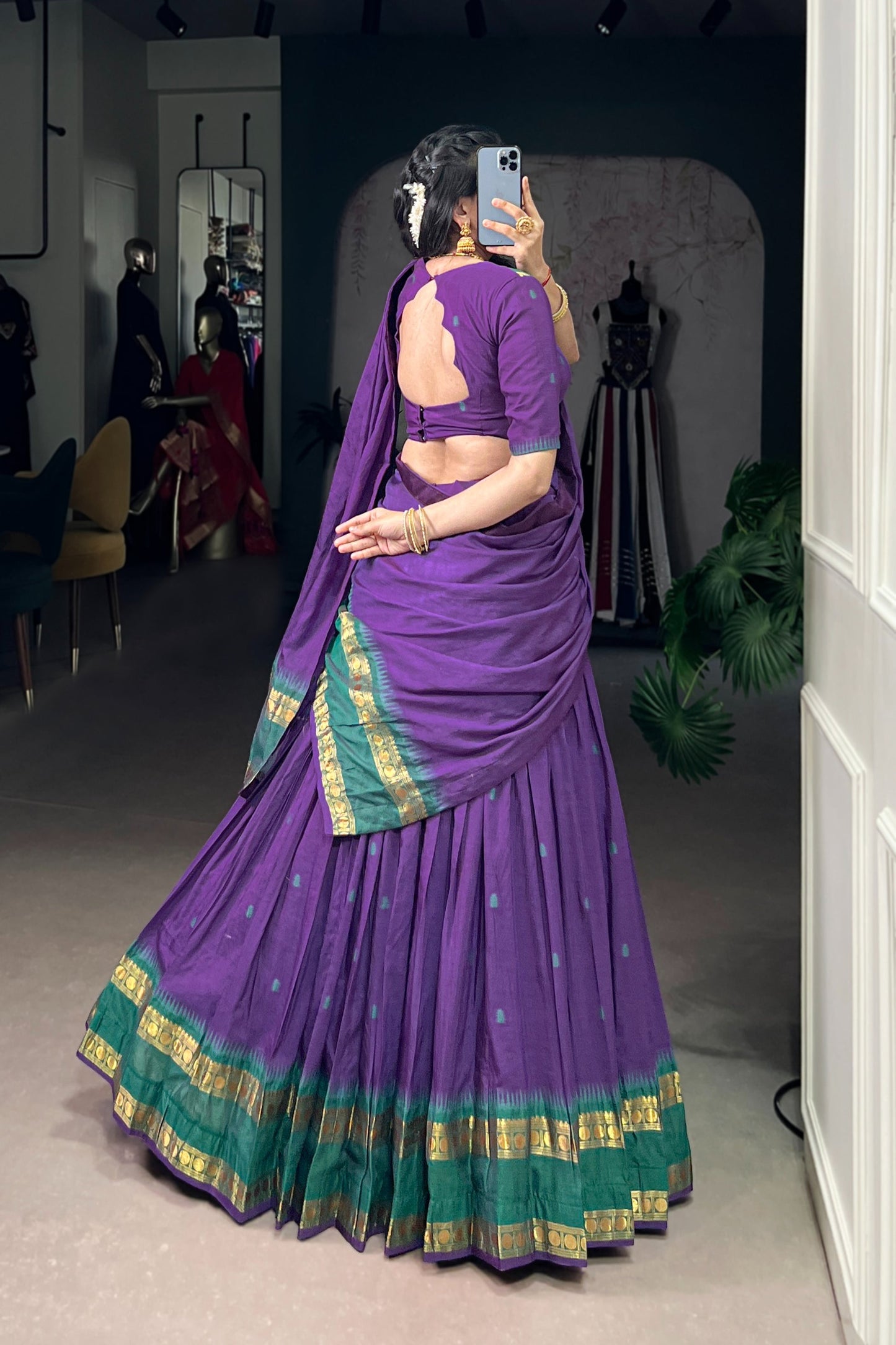 PURE CHANDERI ZARI WEAVING LEHENGA CHOLI WITH DUPATTA (WDN92) 05