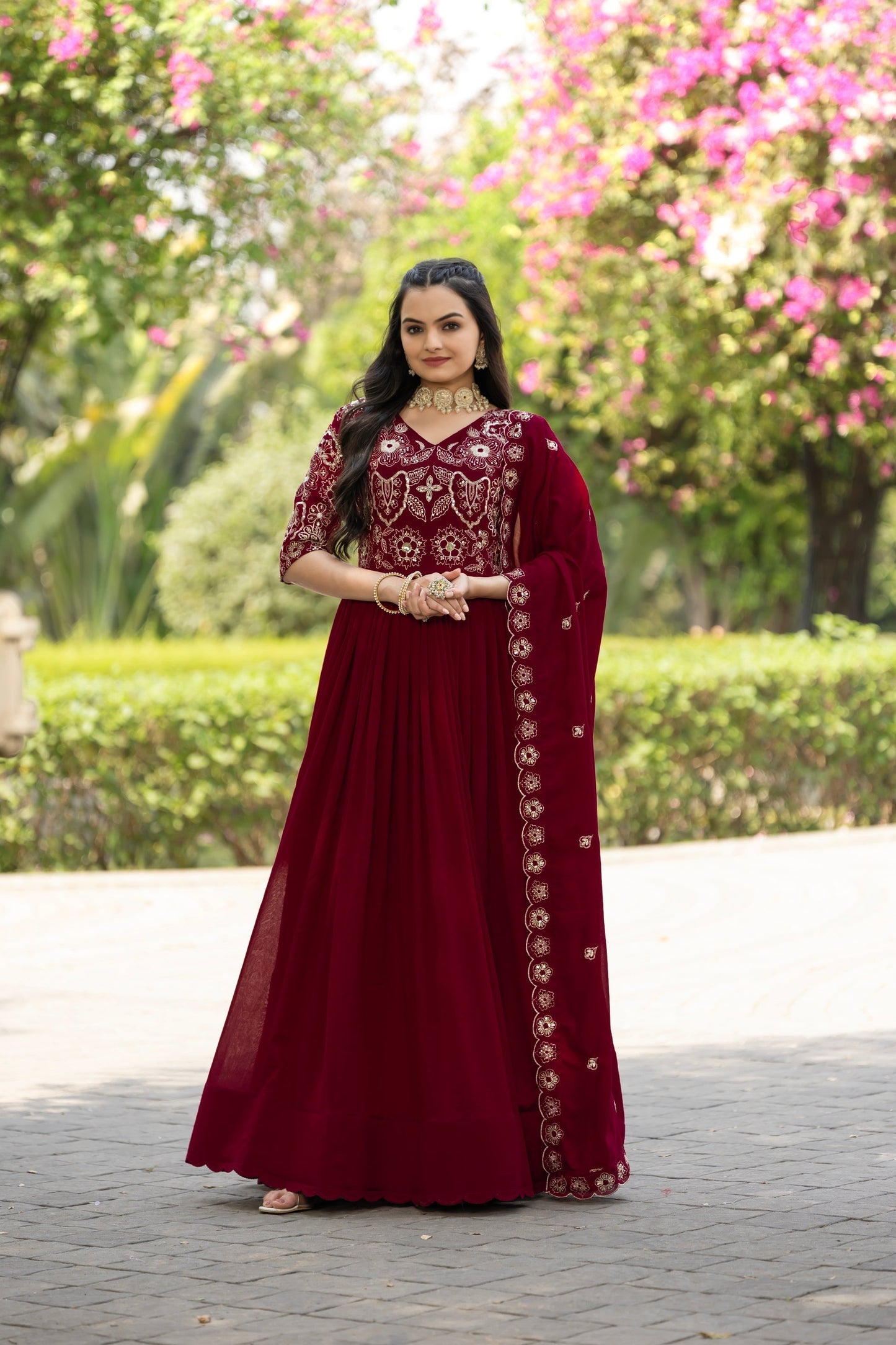SHIMMER VICHITRA SEQUENCE EMBROIDERED GOWN WITH DUPATTA (WDN39)