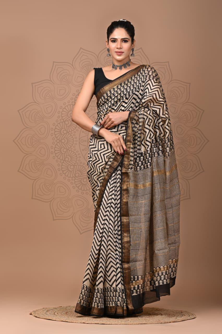 Flora Printed Maheshwari Silk Saree (SWSRMAH09)