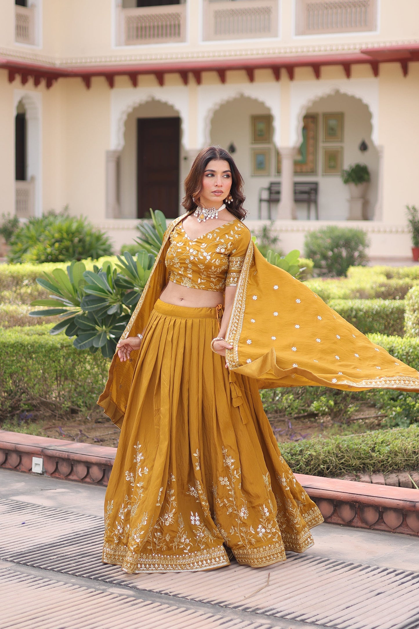 WEDDING SPECIAL NC VICHITRA SILK HEAVY SEQUINS EMBROIDERED LEHENGA CHOLI WITH DUPATTA (TT12)
