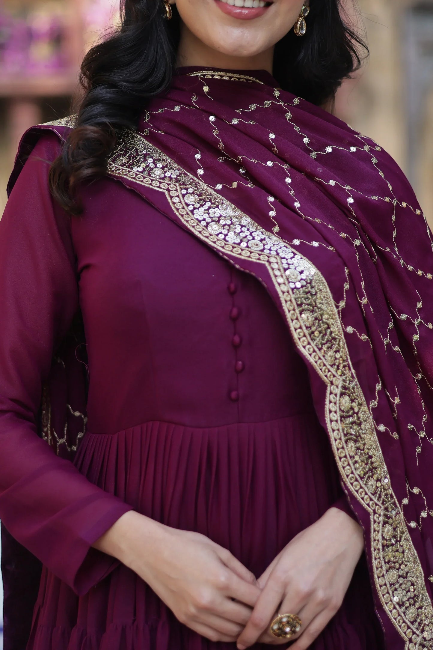 WEDDING SPECOAL STAR GEORGETTE GOWN WITH DUPATTA(WD123) (03)