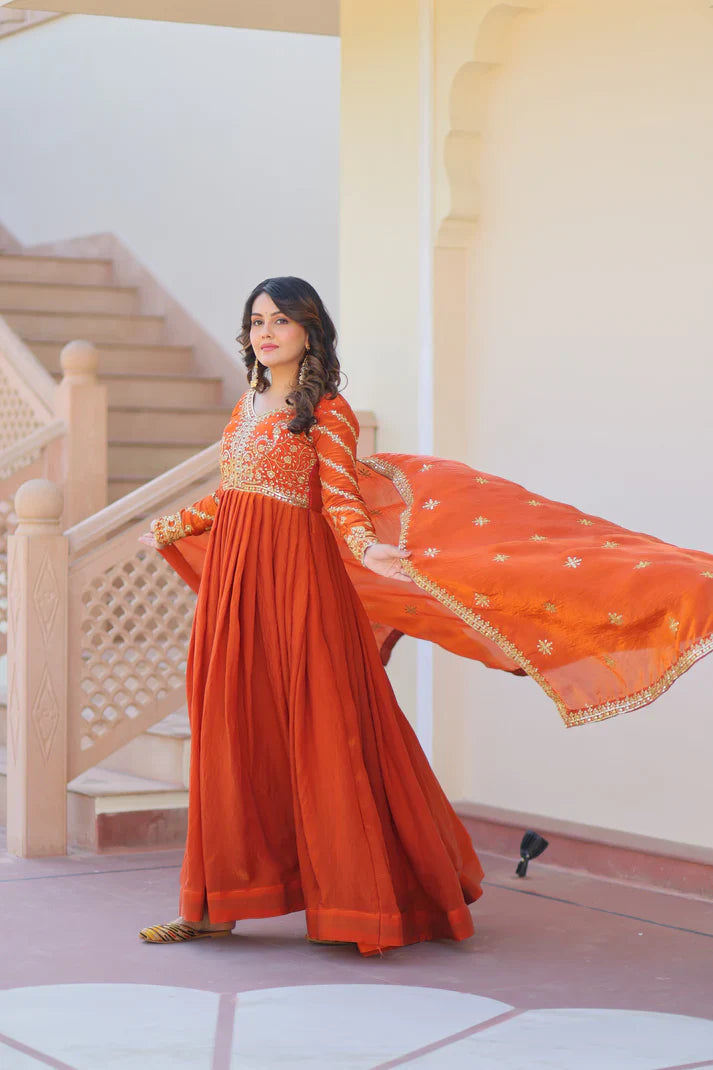 FENDY ZARI WITH SEQUINS EMBROIDERED GOWN WITH DUPATTA(WD62) (01)