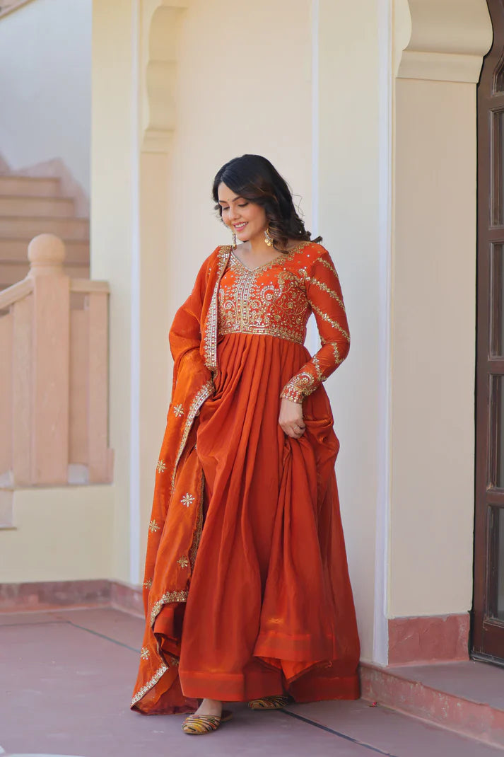 FENDY ZARI WITH SEQUINS EMBROIDERED GOWN WITH DUPATTA(WD62) (01)