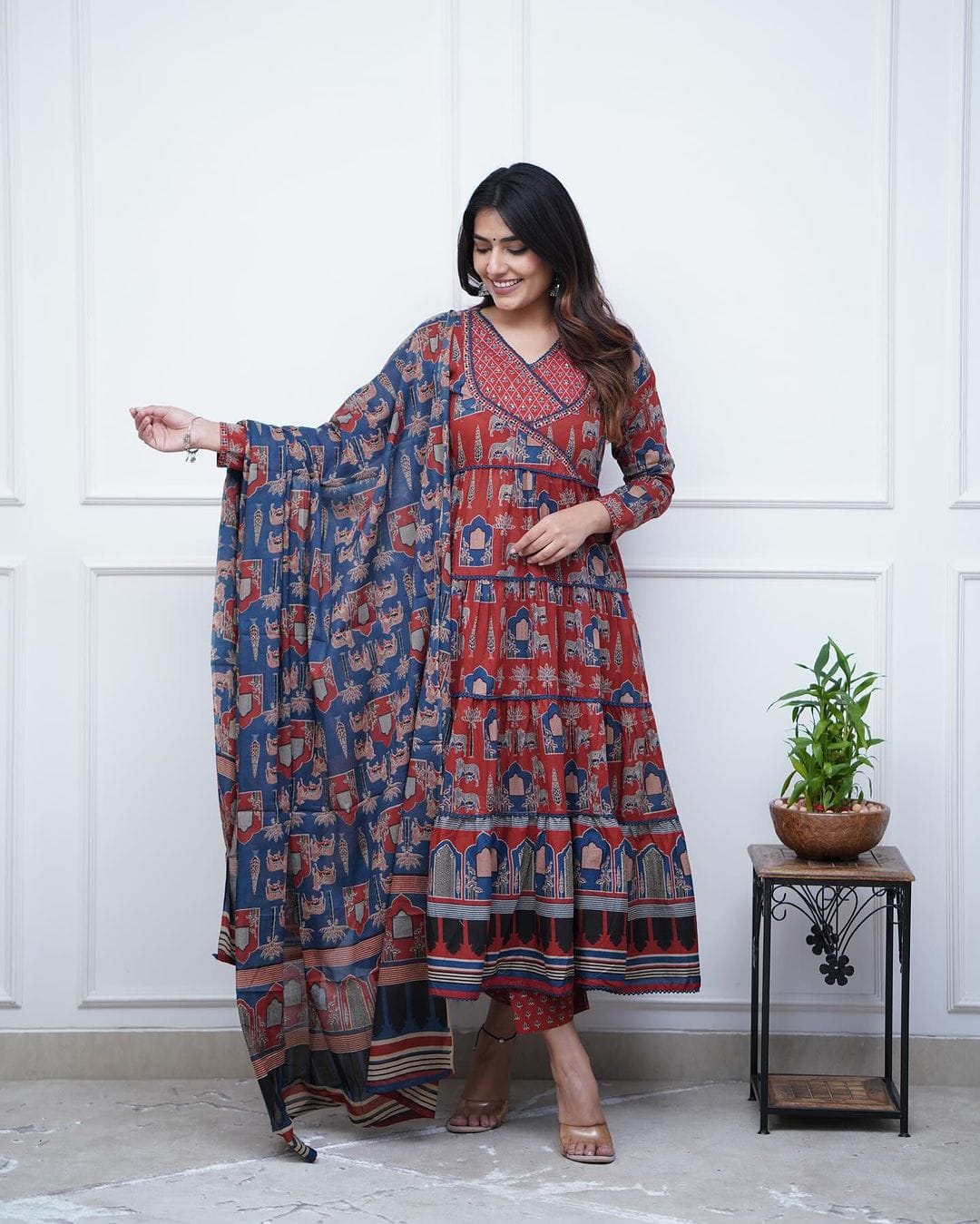 Launching Super Cool, Comfortable And Stylish Pure Cotton Suit Cum Gown Set Which Is Beautifully Decorated With Intricate Hand Work, Jari Work And Lace Detailing In Neck.