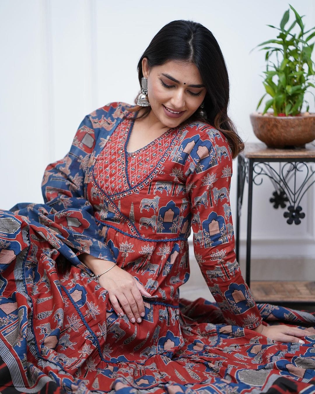 Launching Super Cool, Comfortable And Stylish Pure Cotton Suit Cum Gown Set Which Is Beautifully Decorated With Intricate Hand Work, Jari Work And Lace Detailing In Neck.