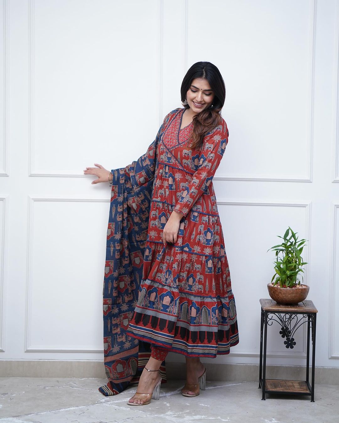 Launching Super Cool, Comfortable And Stylish Pure Cotton Suit Cum Gown Set Which Is Beautifully Decorated With Intricate Hand Work, Jari Work And Lace Detailing In Neck.