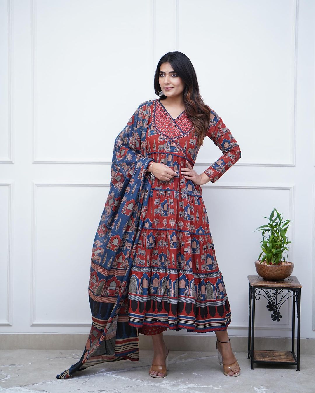 Launching Super Cool, Comfortable And Stylish Pure Cotton Suit Cum Gown Set Which Is Beautifully Decorated With Intricate Hand Work, Jari Work And Lace Detailing In Neck.