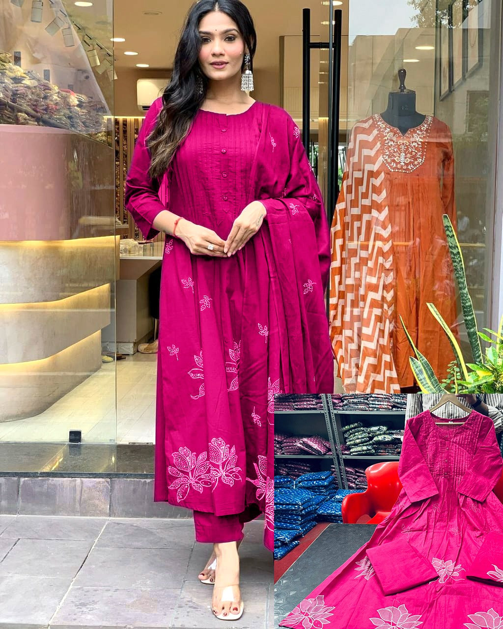 Featuring beautiful Heavy Suit Set which is beautifully decorated with Printex weaving and prints. (NFRD300)