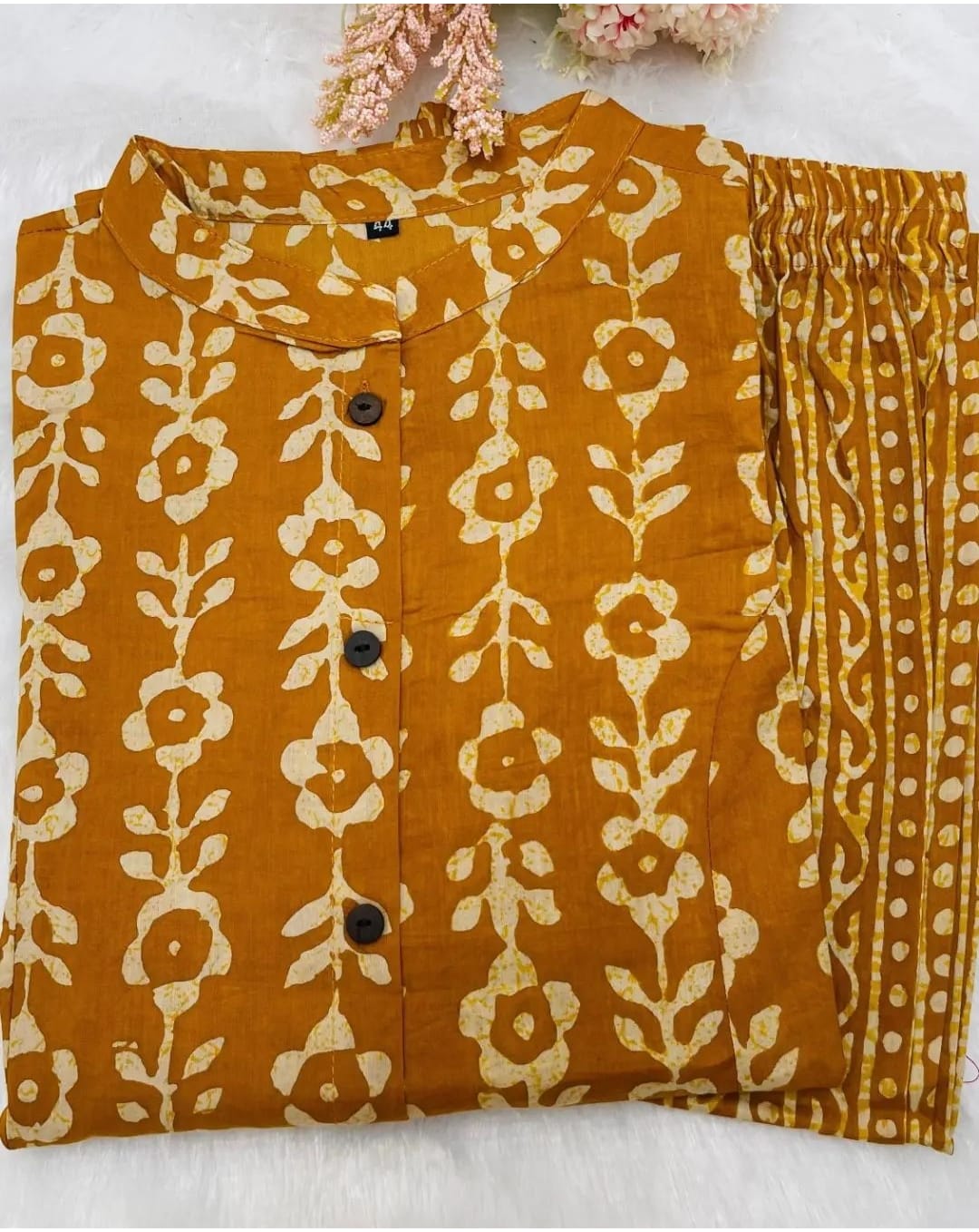 Launching designer Co-erd set in Aline pattern paried with Ankle length pant Giving perfect outfit and deliberate choice about your look..๐๐