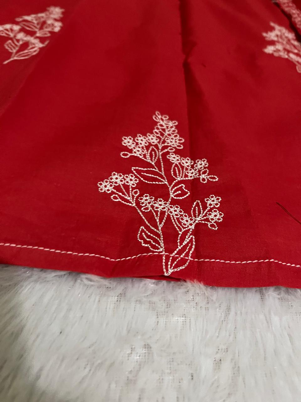 Beautiful pure cotton kurti pant dupatta set๐