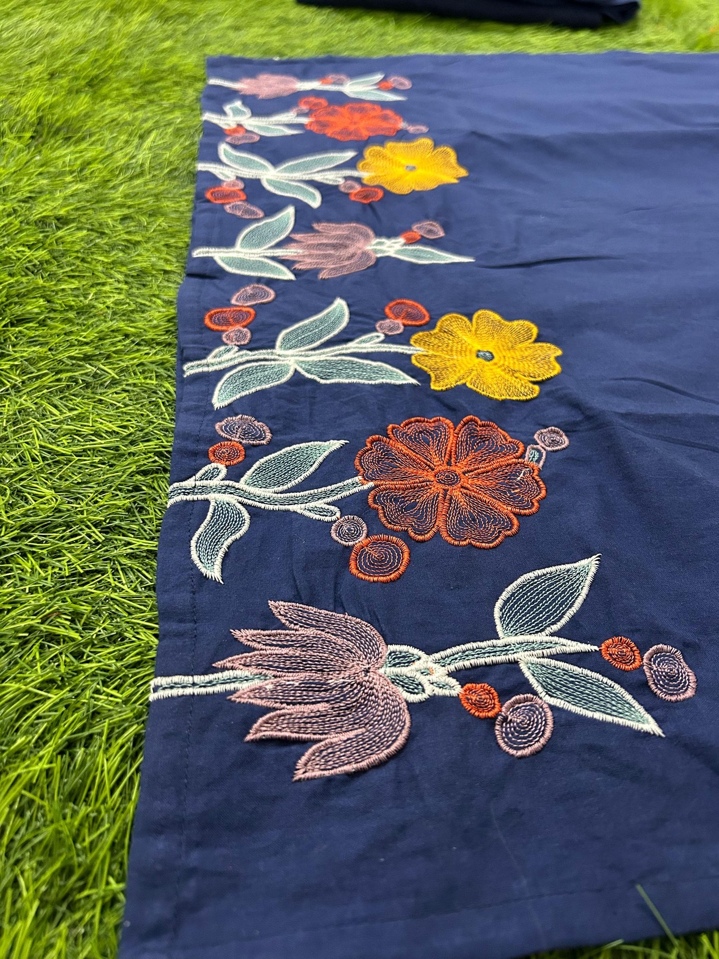 Pure Cotton 60-60 Super dyeing kurta with beautiful Heavy Embroidery Work On Yoke
