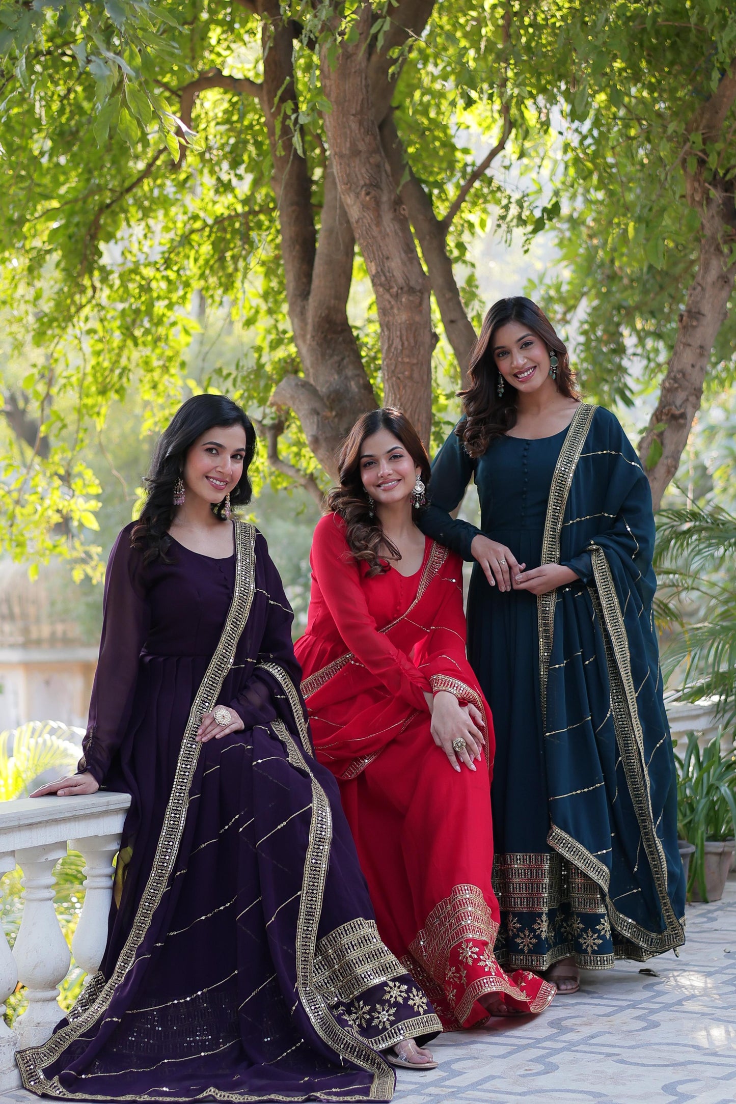 Faux Blooming Gown with Dupatta With Attractive Embroidered work.π