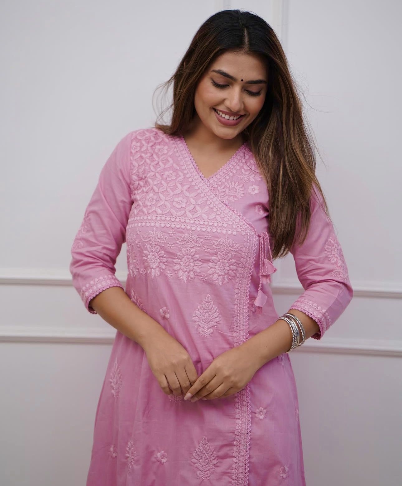 ✨✨Shop this beautiful cotton chikankari angrakha style pant sets perfect for this summer✨✨(SWCD29)