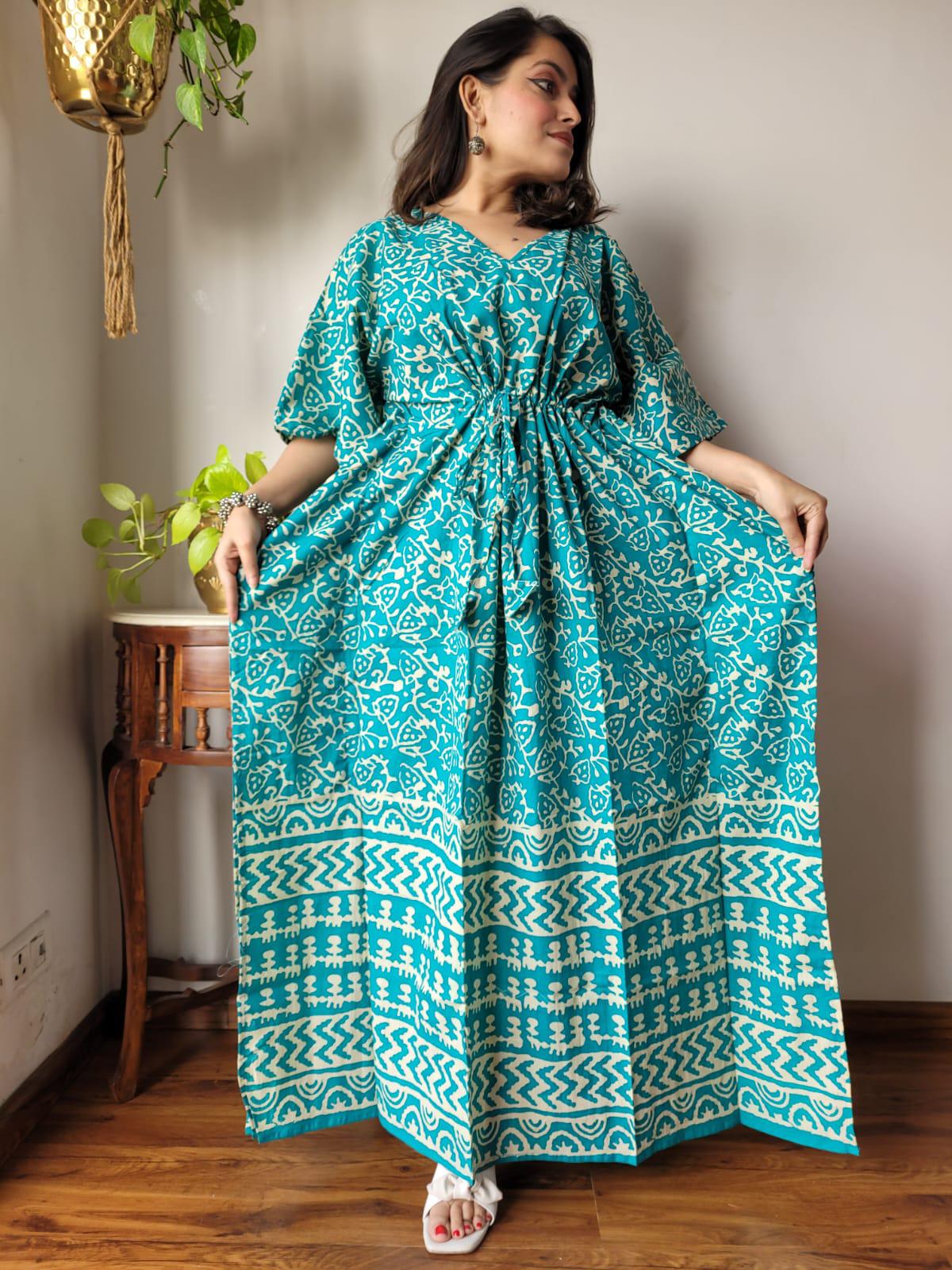 Exclusive New Added Hand Block printed KAFTAN 🔸️Authentic PRINT, with natural colours.