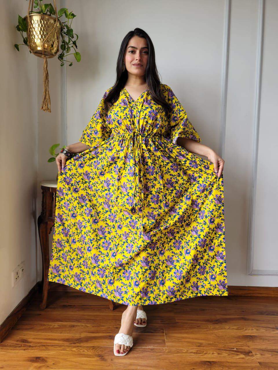 Exclusive New Added Hand Block printed KAFTAN 🔸️Authentic PRINT, with natural colours.