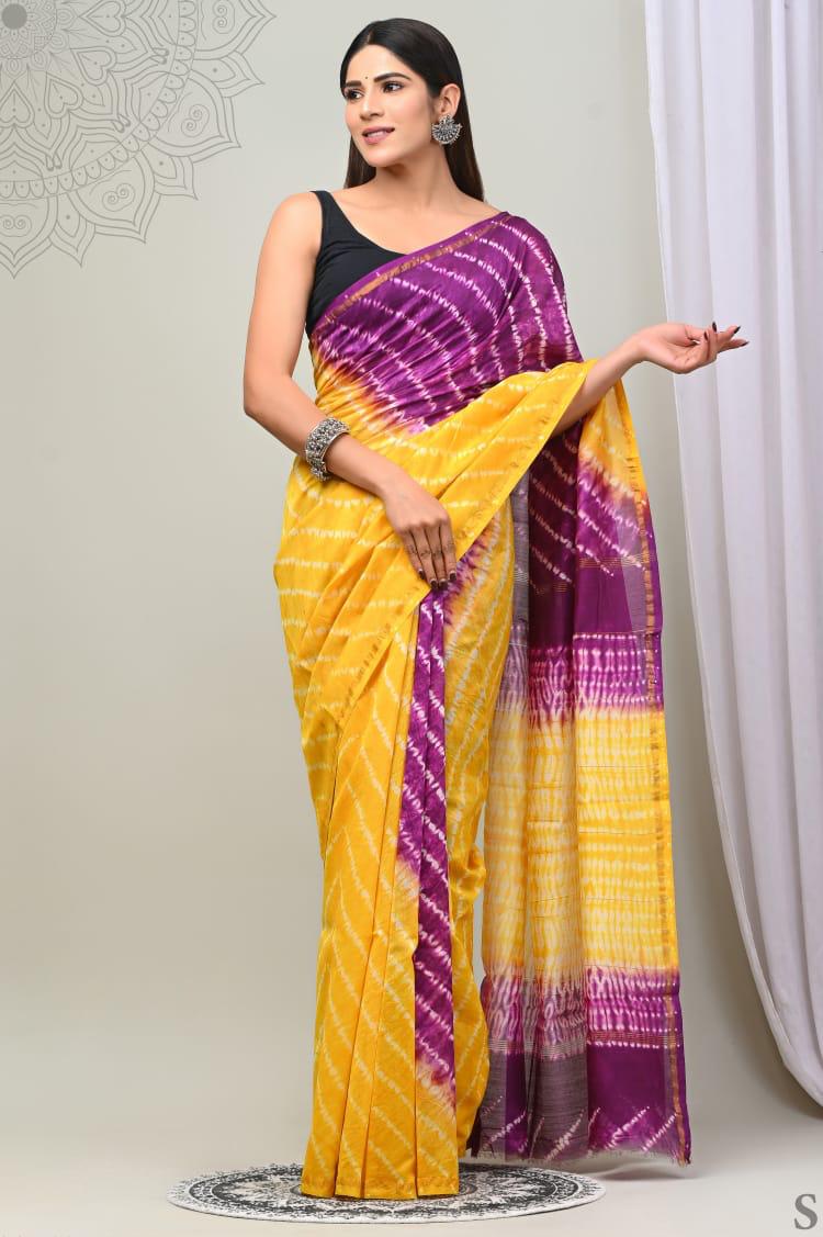 Premium Hand Block Printed Chanderi Silk Saree
