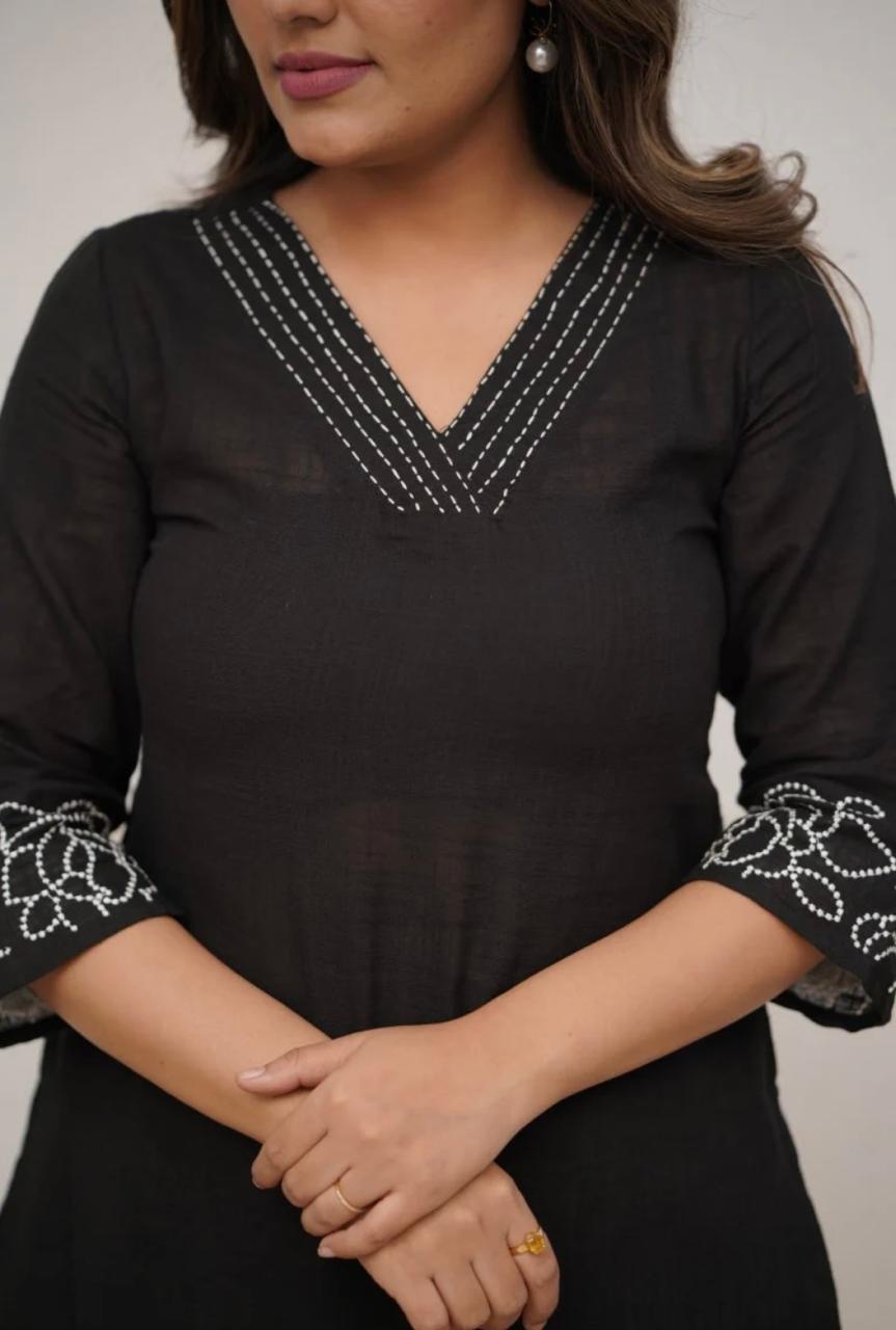 Upgrade your office wear wardrobe with this classy kurti embroidery work detailing with (WACD70)