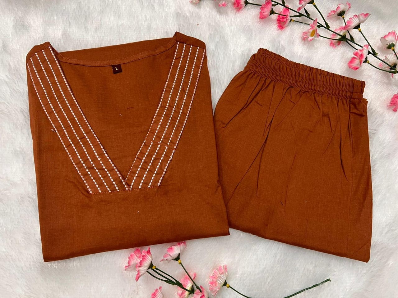 Upgrade your office wear wardrobe with this classy  kurti embroidery work detailing with (WACD71)