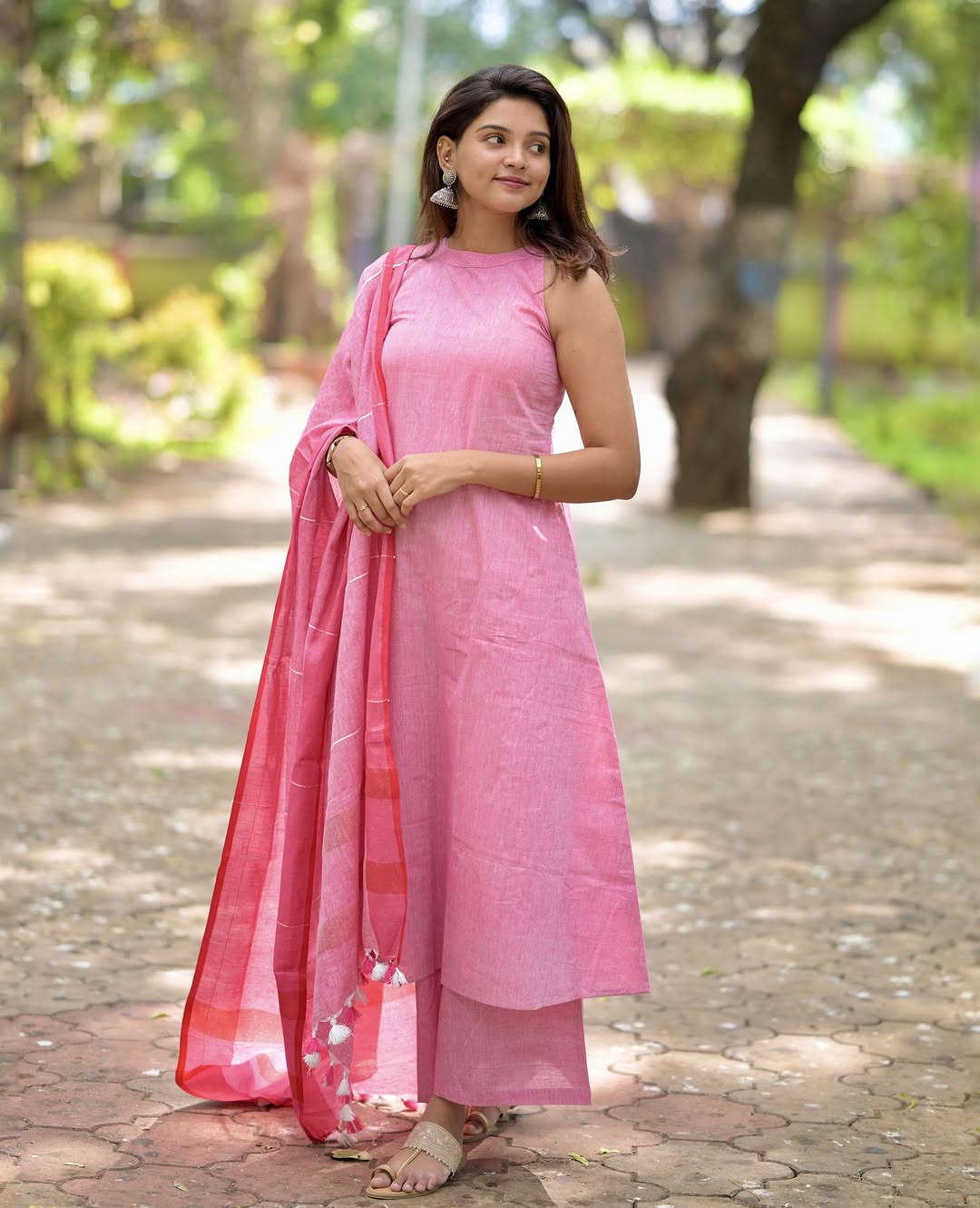 PURE HANDLOOM A LINE KURTI WITH BOTH SIDES POCKETS(WARED423)