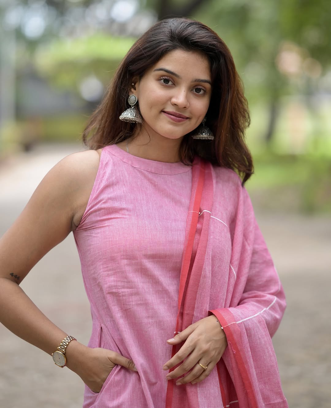 PURE HANDLOOM A LINE KURTI WITH BOTH SIDES POCKETS(WARED423)