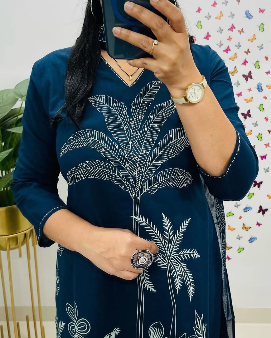 🌹🌹Pure fine Cotton fabric Kurti with Pant with cotton 100-100 Dupatta🌹🌹(WARED432)