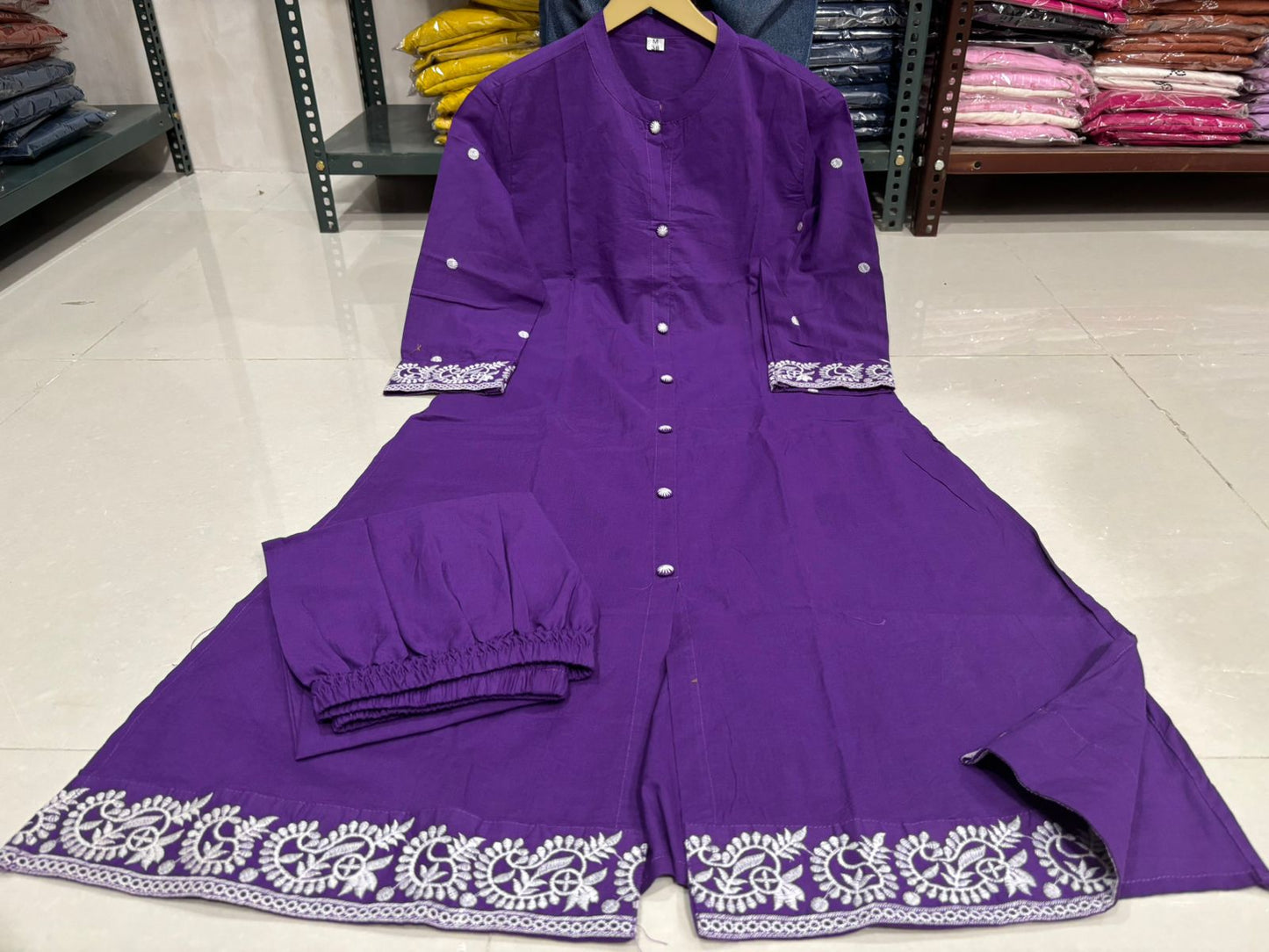 Upgrade your office wear wardrobe with this classy kurti embroidery work detailing with(SWCD113)