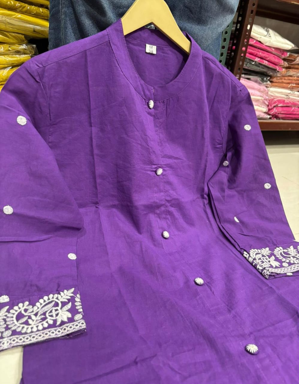 Upgrade your office wear wardrobe with this classy kurti embroidery work detailing with(SWCD113)