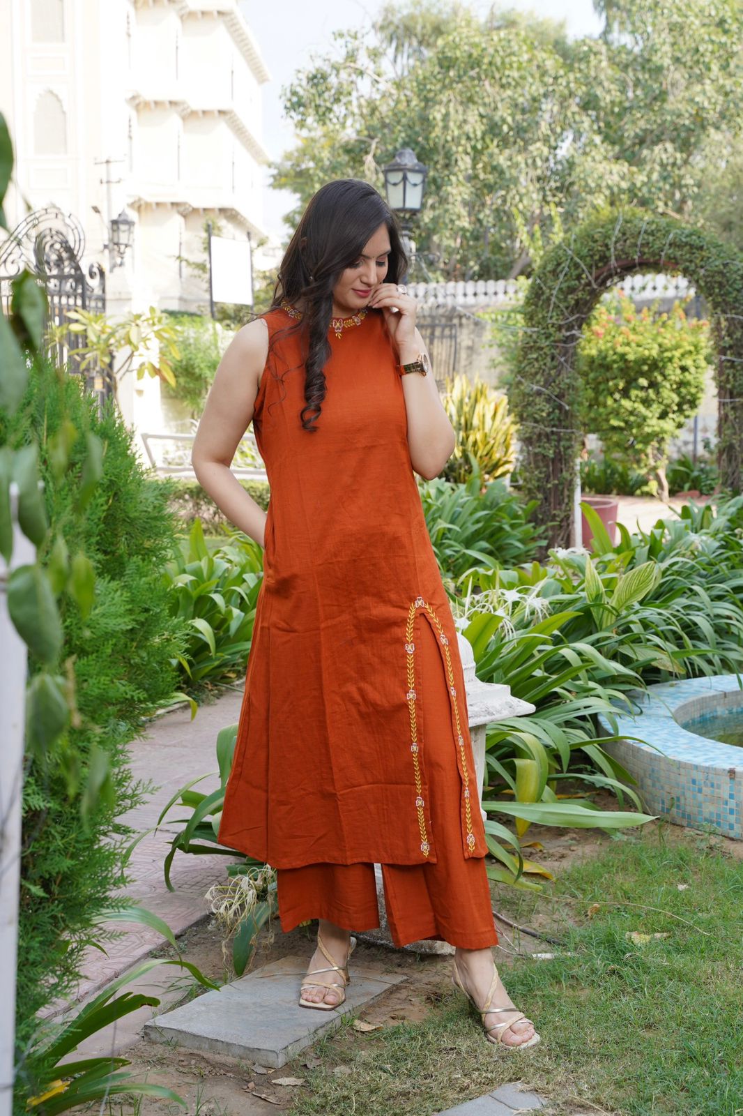 👉 *Presenting Beautifully aline Cotton kurta set Pure cotton slub (WACD115)