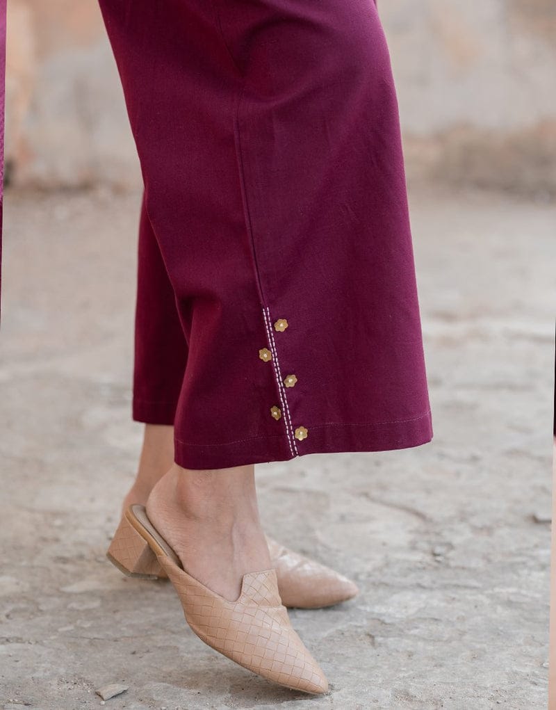 Flared silhouette with a comfort fit Delicate hand embroidery, (WACD127)