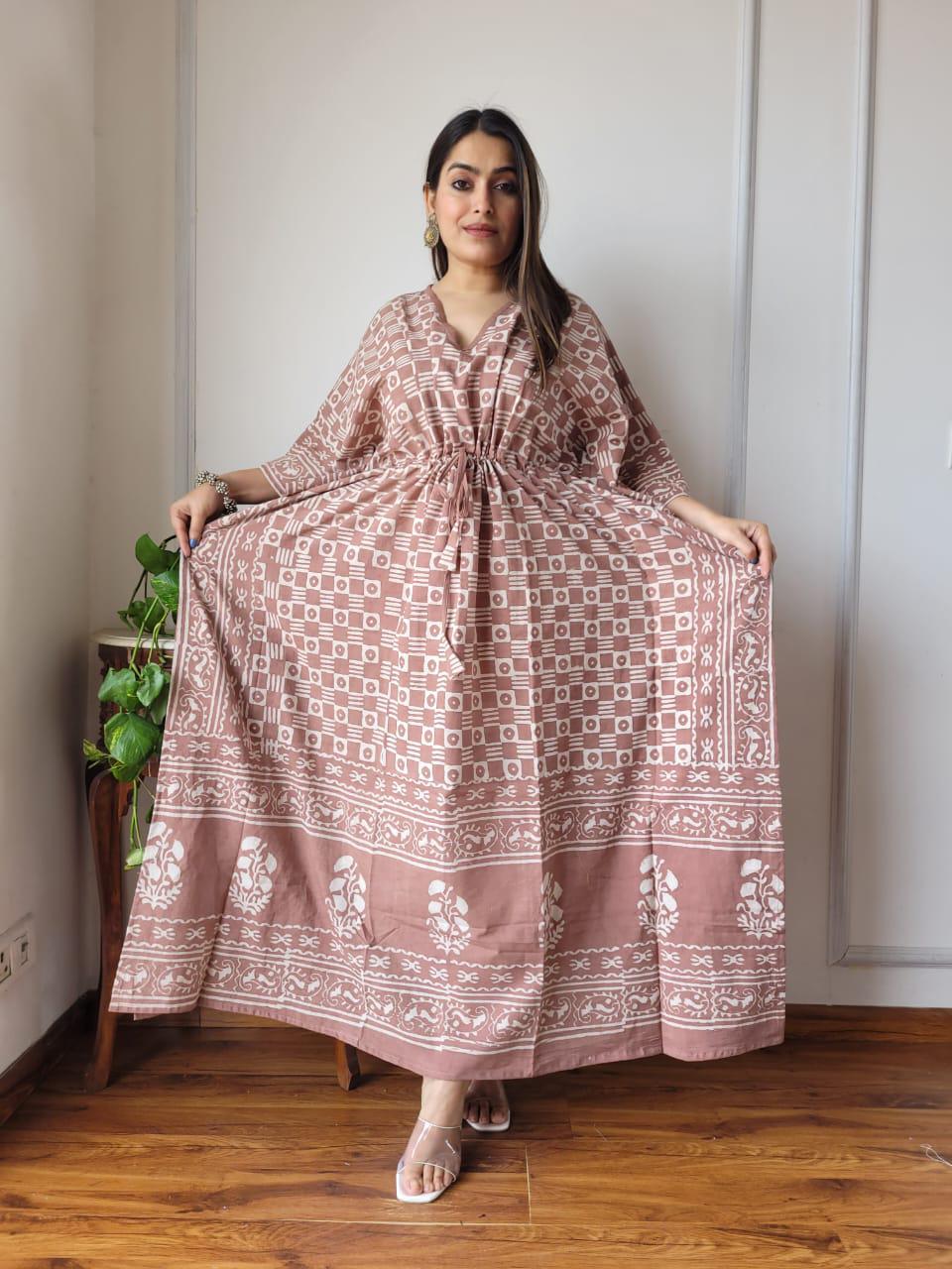 Exclusive New Added Hand Block printed KAFTAN 🔸️Authentic PRINT, with natural colours83