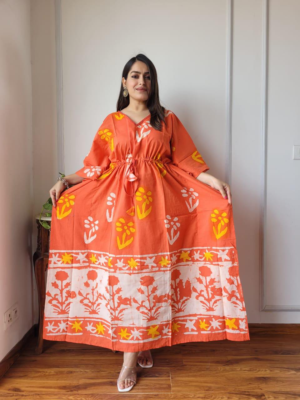 Exclusive New Added Hand Block printed KAFTAN 🔸️Authentic PRINT, with natural colours75