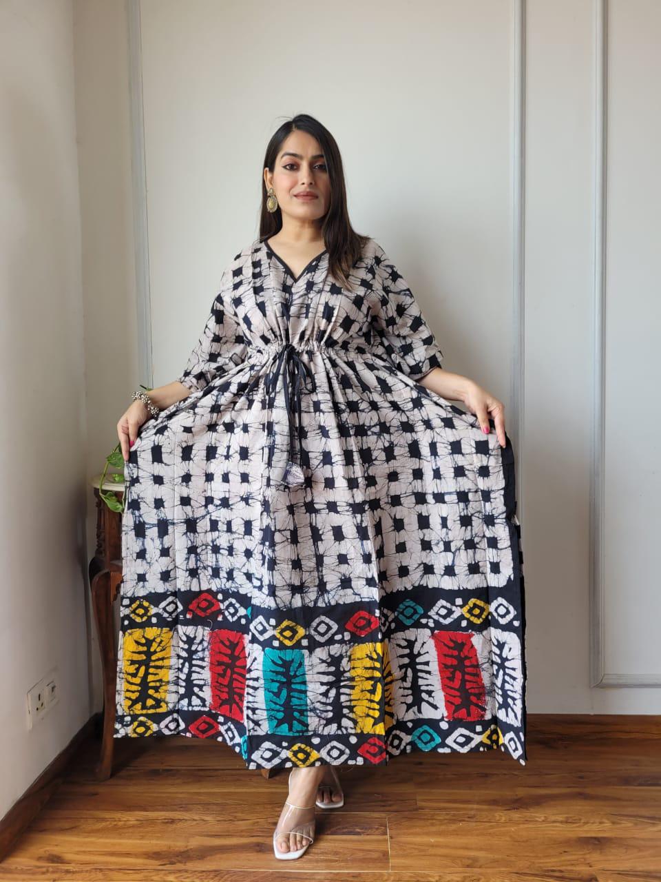 Exclusive New Added Hand Block printed KAFTAN 🔸️Authentic PRINT, with natural colours70