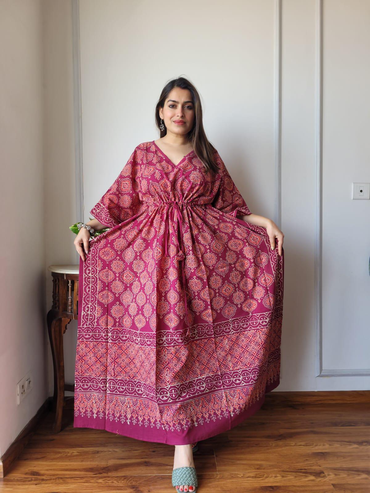 Exclusive New Added Hand Block printed KAFTAN 🔸️Authentic PRINT, with natural colours. 45