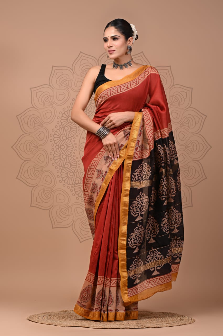 Premium Maheshwari Silk Saree (SWSRMAH128)