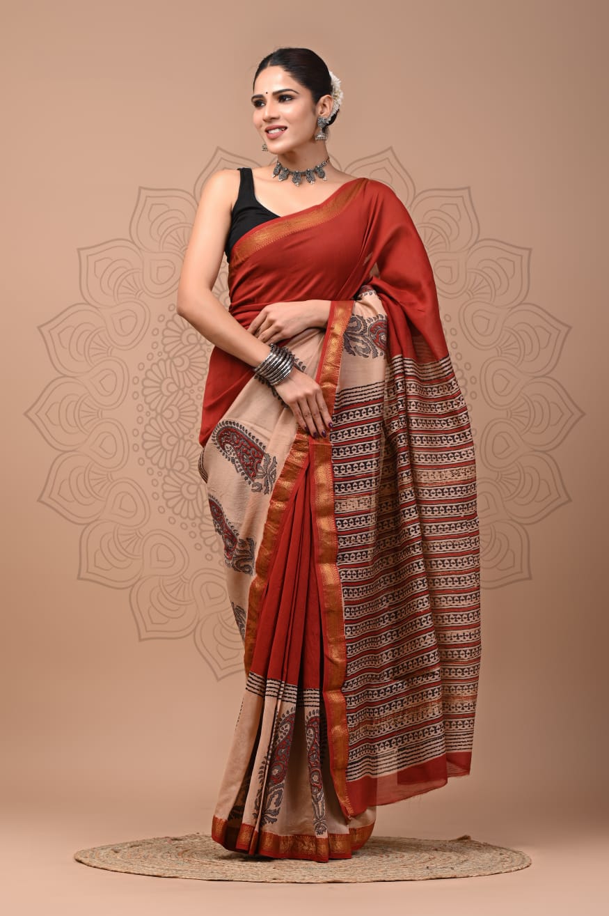 Premium Maheshwari Silk Saree (SWSRMAH122)