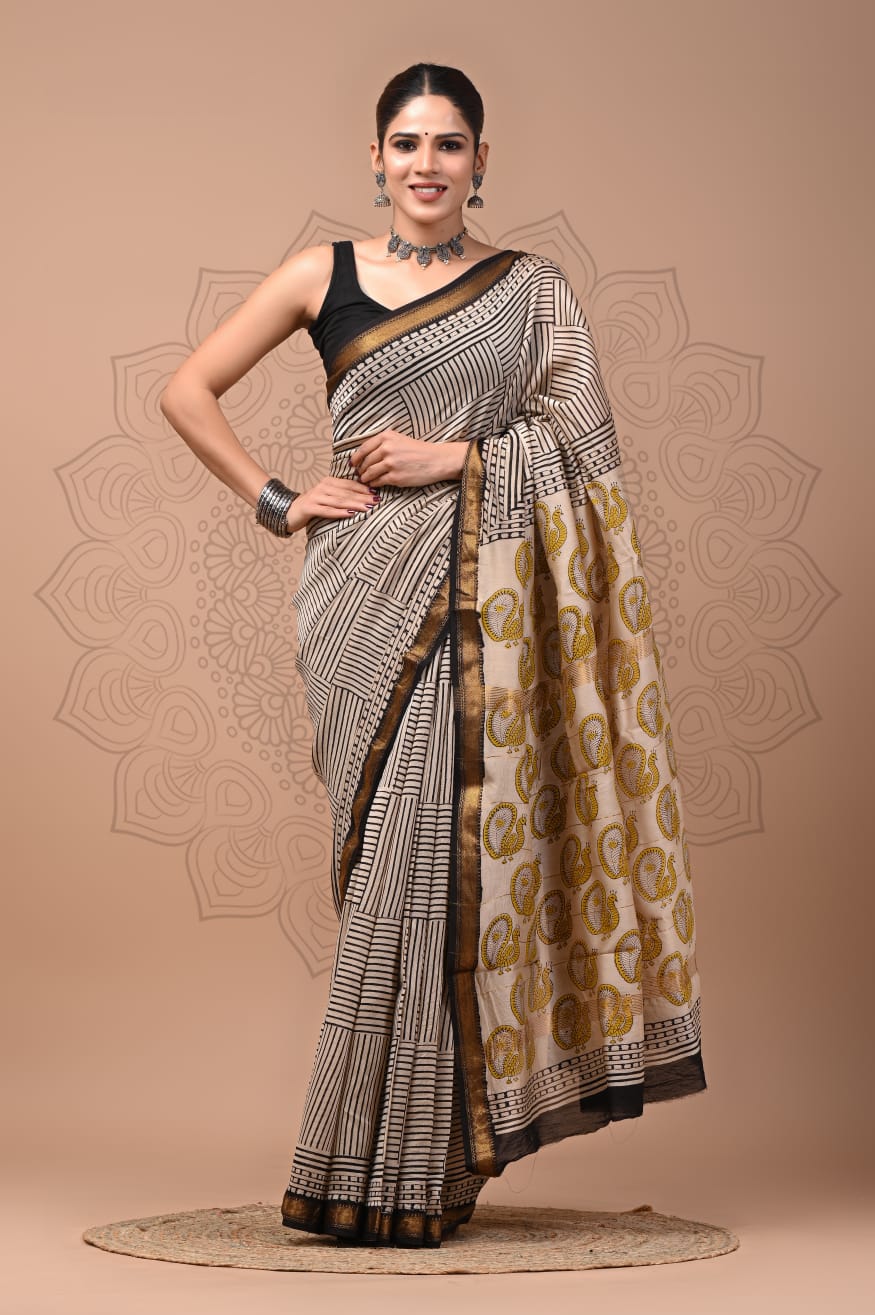 Premium Maheshwari Silk Saree (SWSRMAH121)