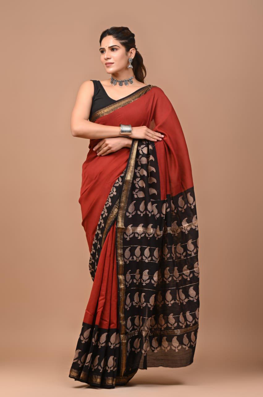 Premium Maheshwari Silk Saree (SWSRMAH17)