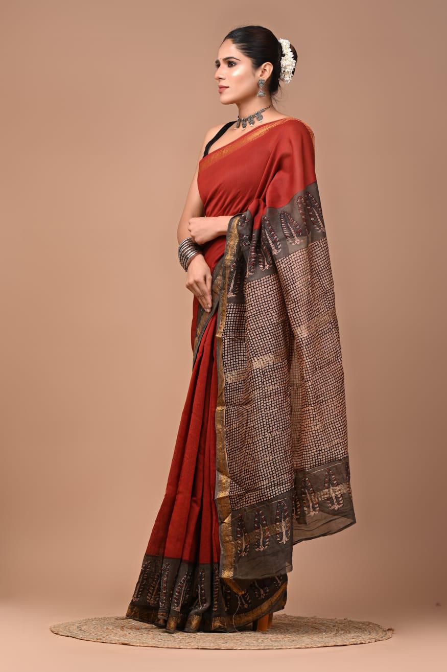 Premium Maheshwari Silk Saree (SWSRMAH18)