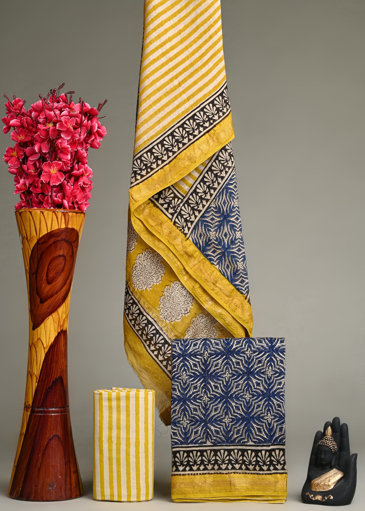 EXCLUSIVE ELEGANT HAND BLOCK PRINT MAHESHWARI SILK SUIT SET 27