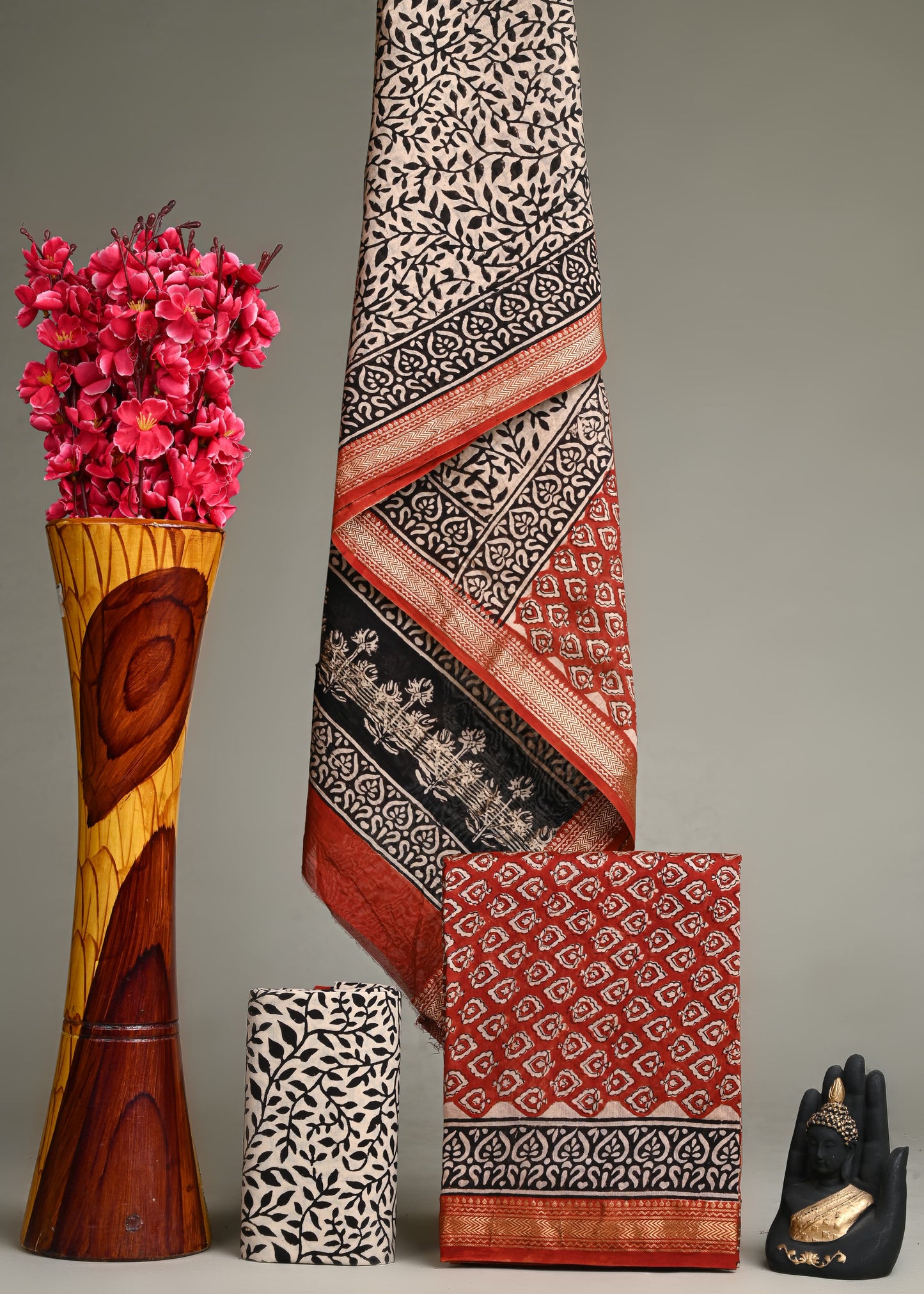 DESIGNER HAND BLOCK PRINT MAHESHWARI SILK SUIT SE 35