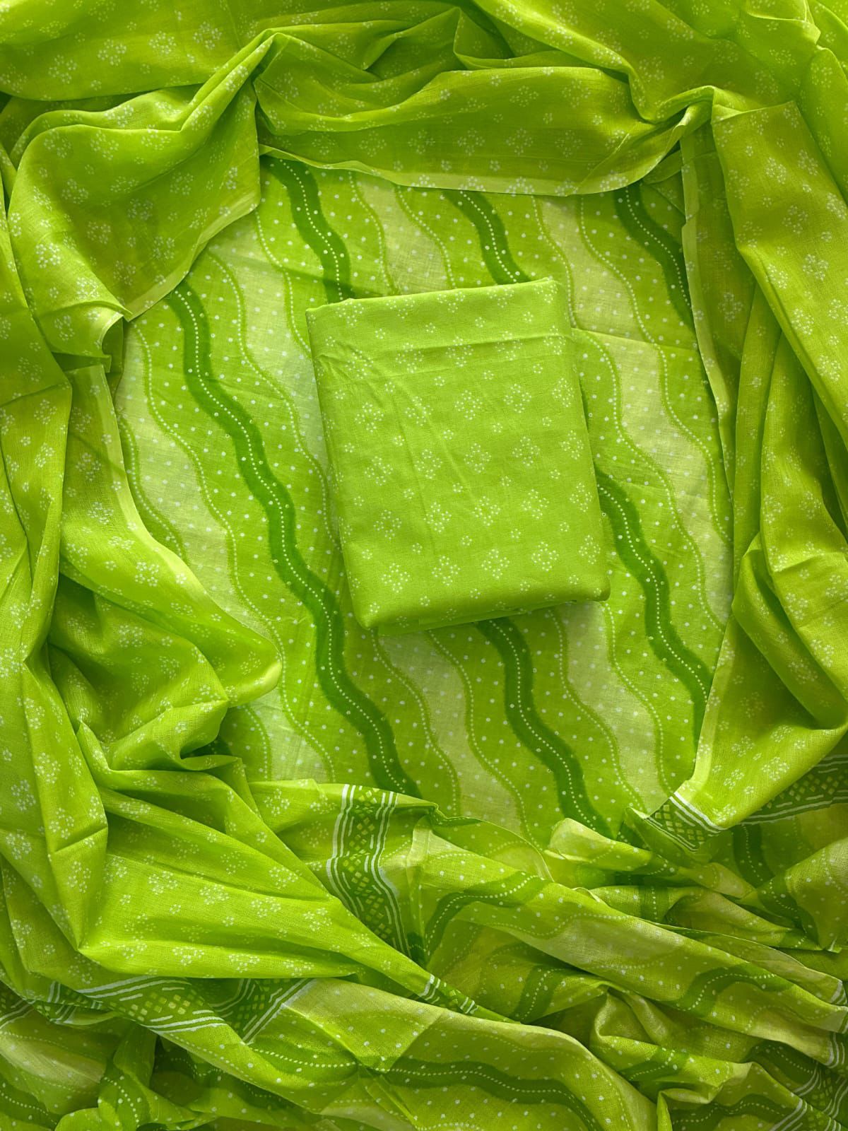 Designer Hand Block Print Cotton Suit Set with Mulmul Dupatta(WACOTMU111)