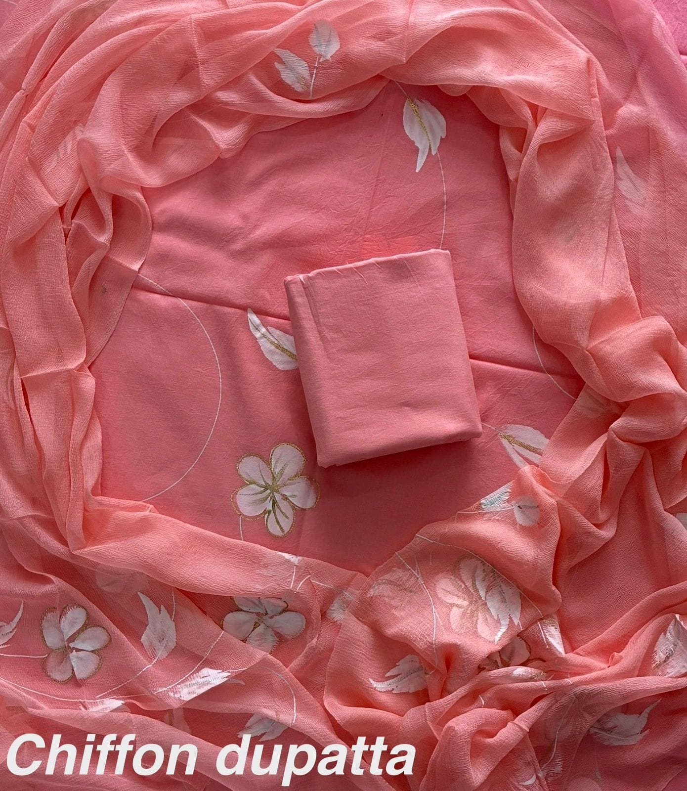 JAAL HAND BLOCK PRINT COTTON SUIT SET WITH CHIFFON DUPATTA(WACFCOTMU08)