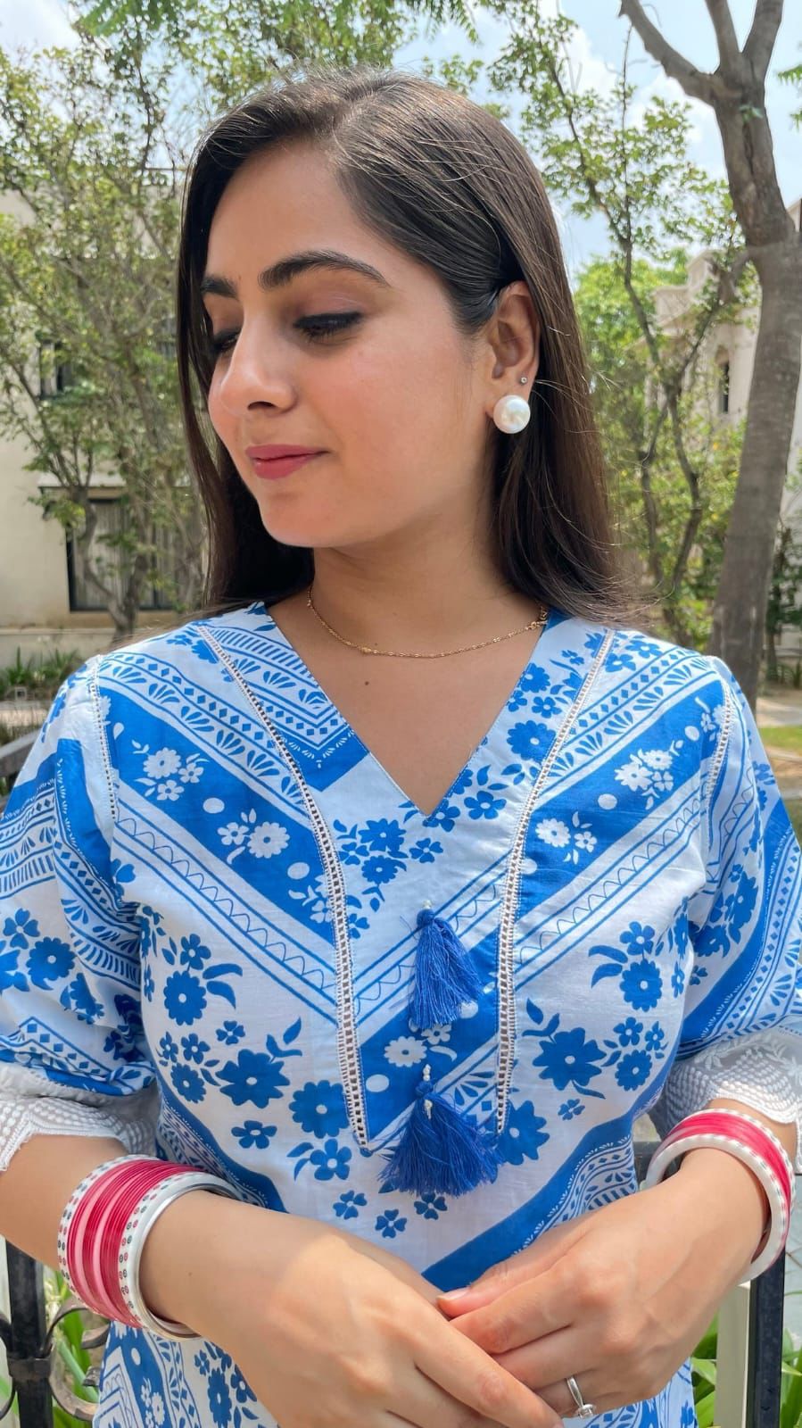 🌹🌹Pure fine Cotton fabric beautiful less on neck Kurti with Pant with cotton 100-100🌹🌹 (SWSK19)