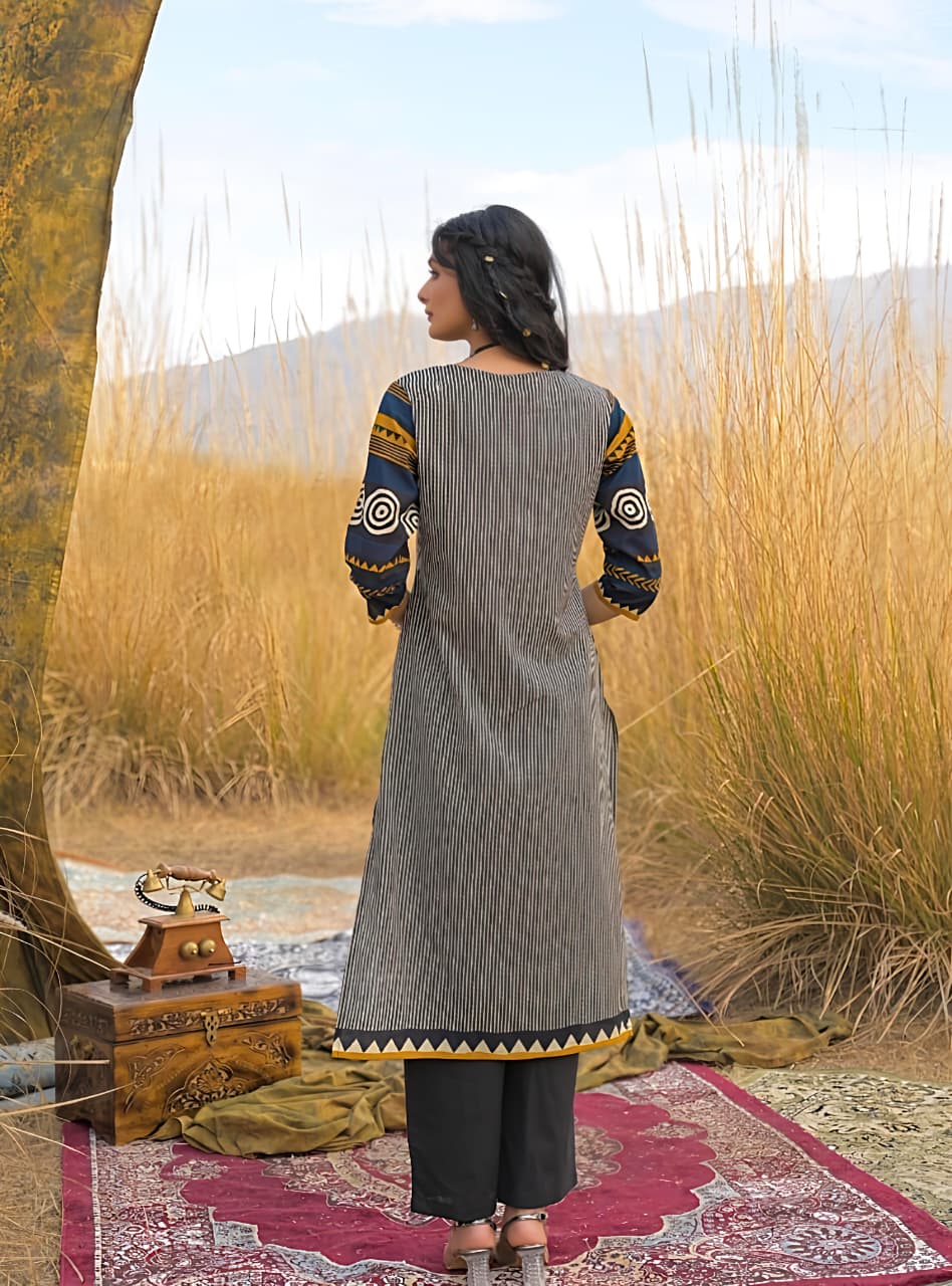 ★original piece Designer Jaipuri panel Work Cotton Suit(RD42)
