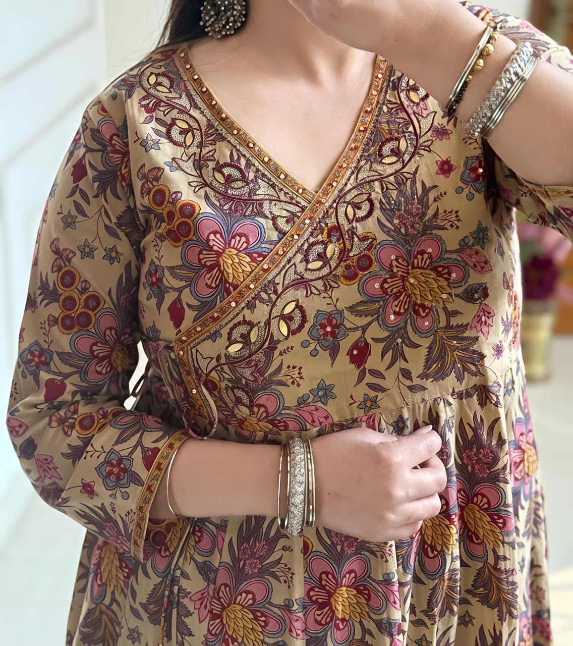 Premium Kalamkari Print Anarkali Set ๐ธ (RD53)