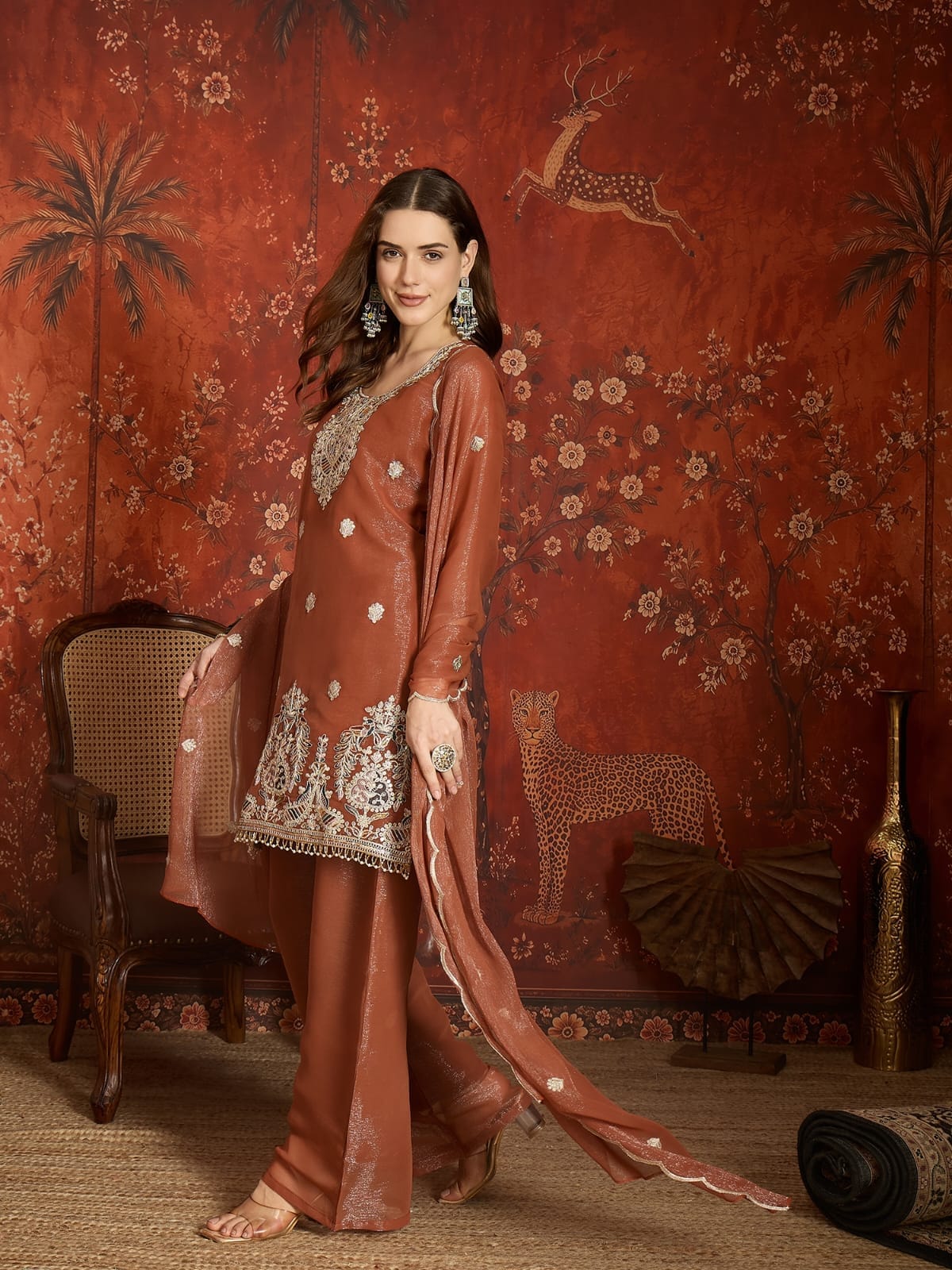 ✨ Premium Embroidered Sharara Set ✨ (RRRD53)