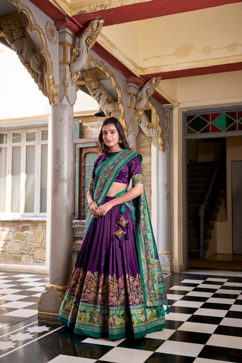 FESTIVAL SPECIAL TUSSAR SILK LEHENGA CHOLI WITH DUPATTA (WDN106)02 - suitswala