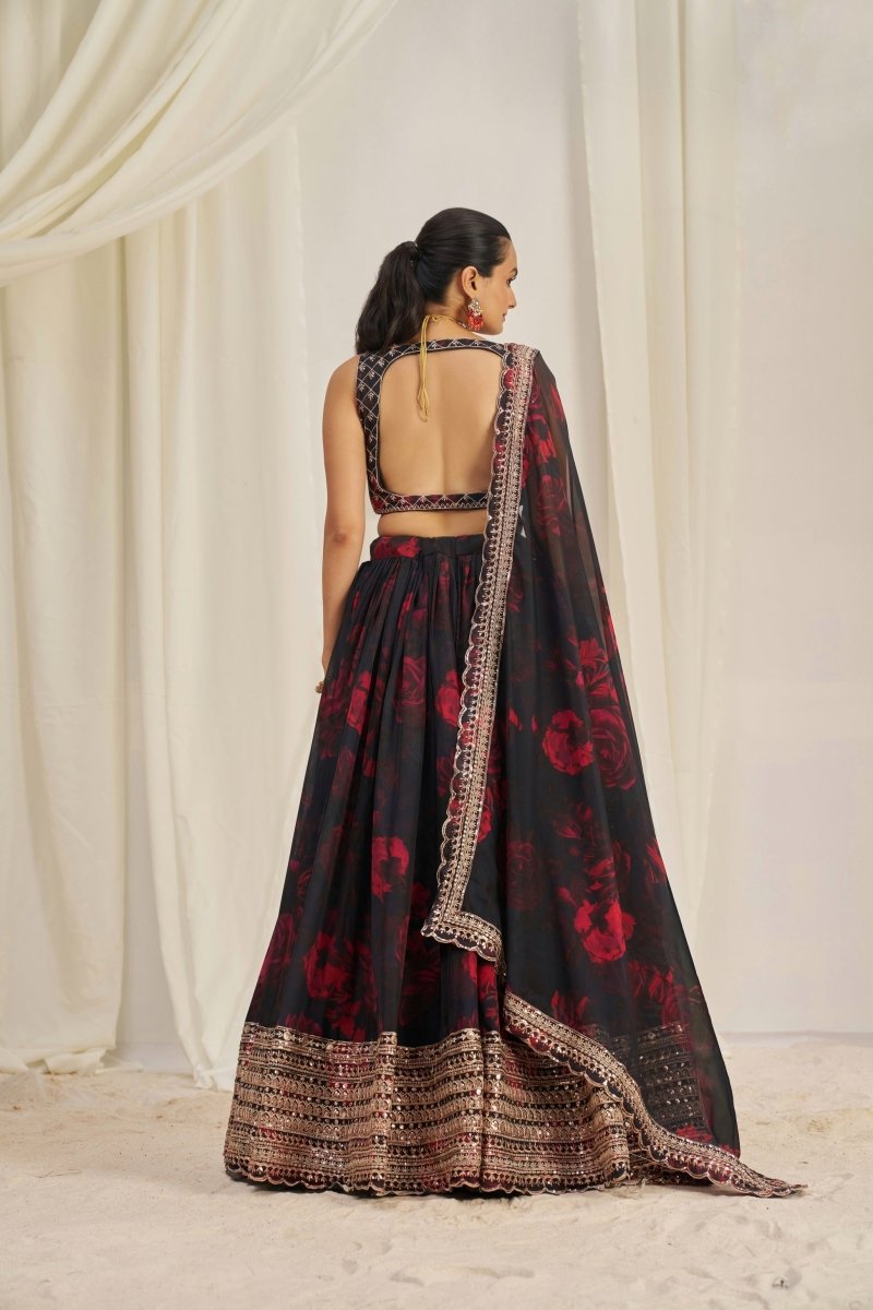 ORGANZA EMBROIDERED LEHENGA CHOLI WITH DUPATTA (WDN121) - suitswala
