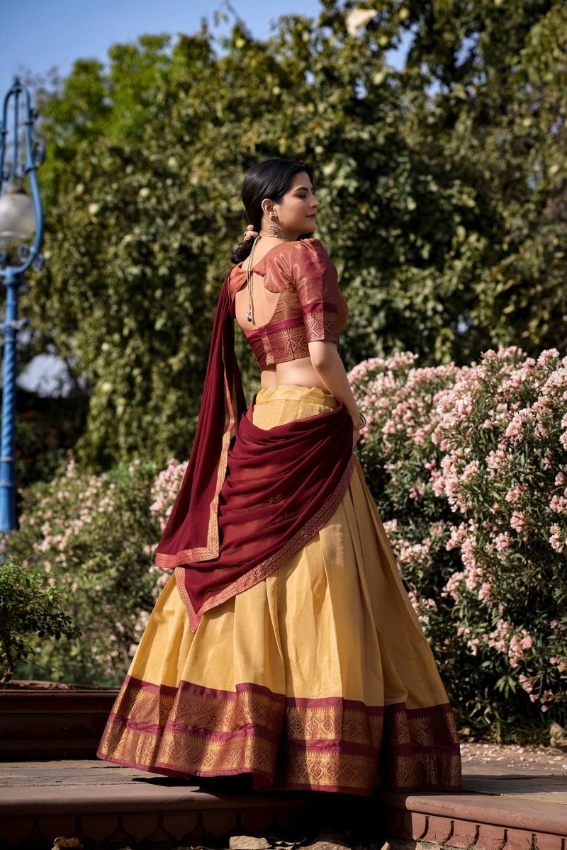 PREMIUM KANCHIPURAM LEHENGA CHOLI SET (WDN109) 02 - suitswala
